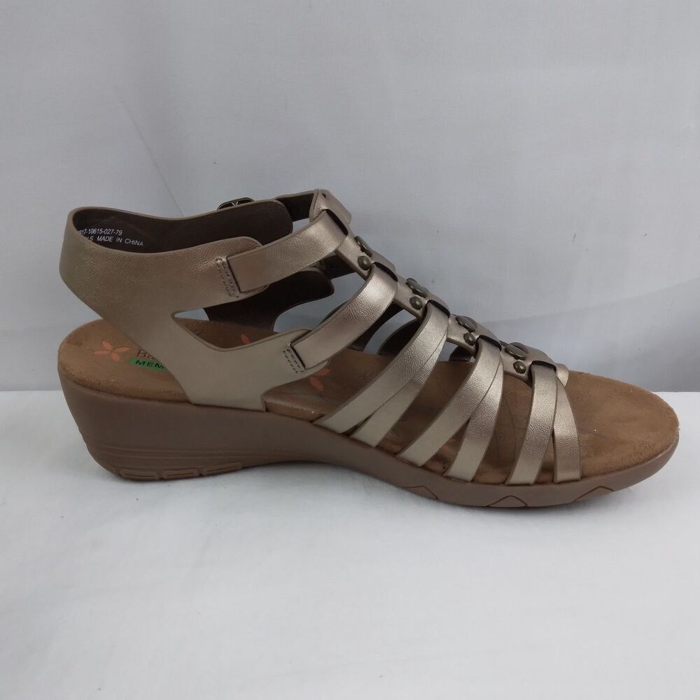 Baretraps Hydee Sandals Gladiator Bronze Adjustable Strappy Wedge Heels 8.5 M - Picture 8 of 11